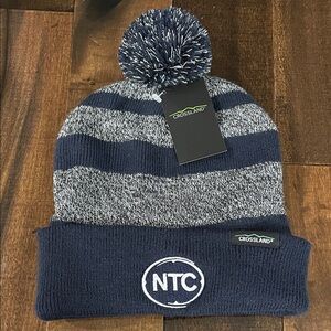 Crossland NTC Pom Pom Beanie in Navy and Heather Gray